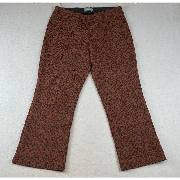 Anthropologie Mikayla Pull On Womens Sz L Cropped Flare Pants Cheetah - Picture 1 of 11
